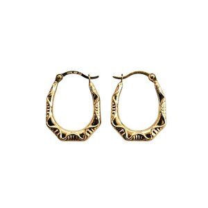 Ladies 14k yellow gold hoop earrings